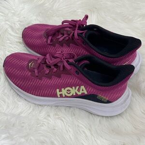 Hoka Fuchsia and Black Athletic Shoes